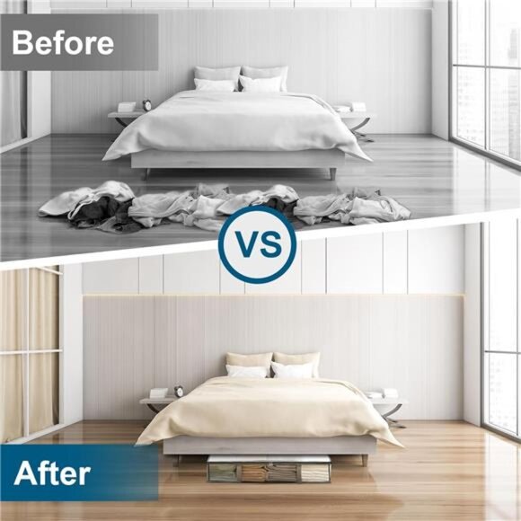 2 Pack Under Bed Storage Containers Bins, Humid-Proof Plastic Underbed Storage - Picture 5 of 7